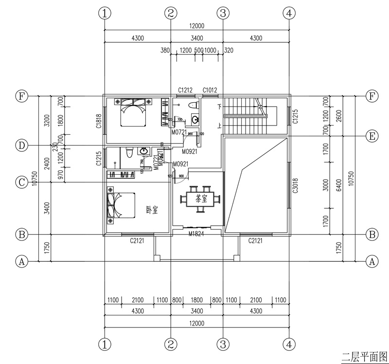 110平方农村三层中式别墅设计平面图