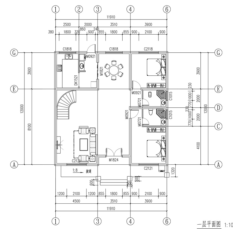 农村140平方三层自建楼房设计平面图