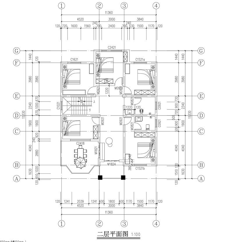 农村140平方两层别墅设计平面图