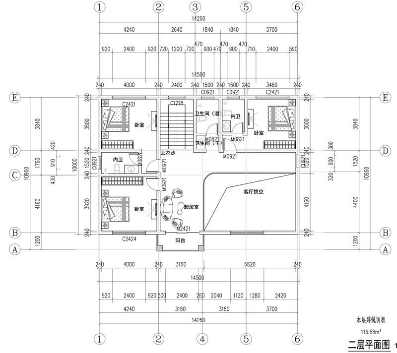 农村150平三层欧式自建房设计平面图