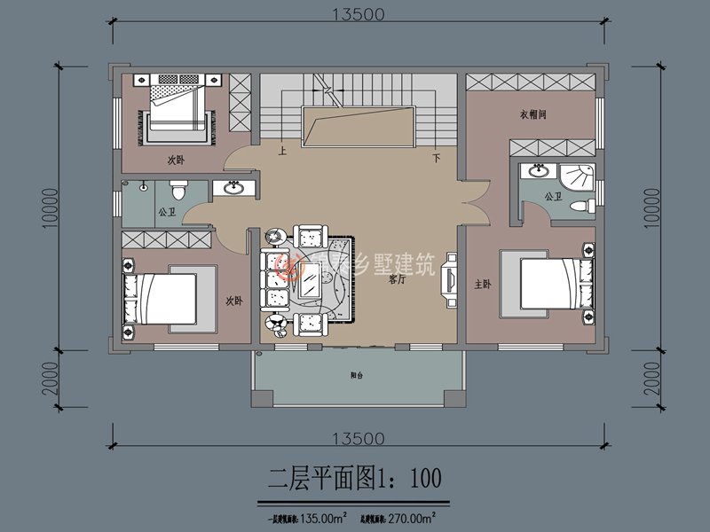 两层新中式别墅设计平面图