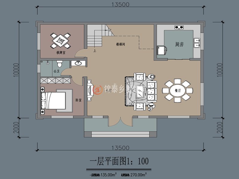 两层新中式别墅设计平面图