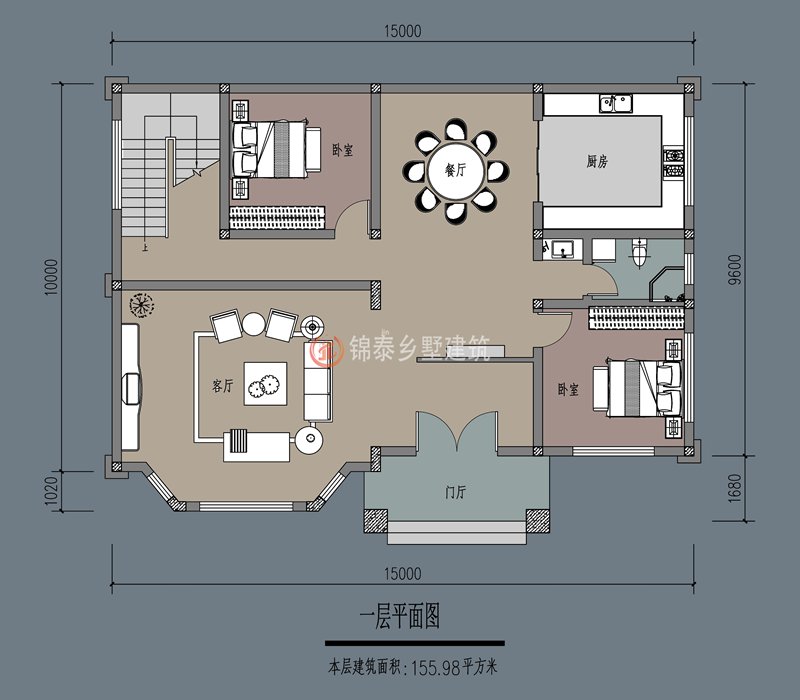 150平农村两层别墅设计平面图