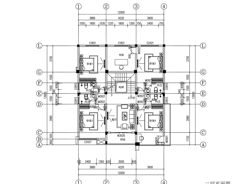 农村带电梯自建房设计平面图