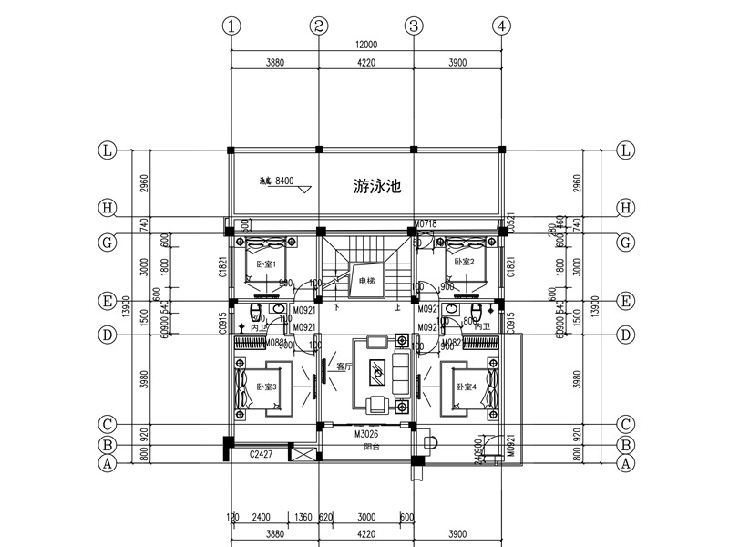 农村带电梯自建房设计平面图